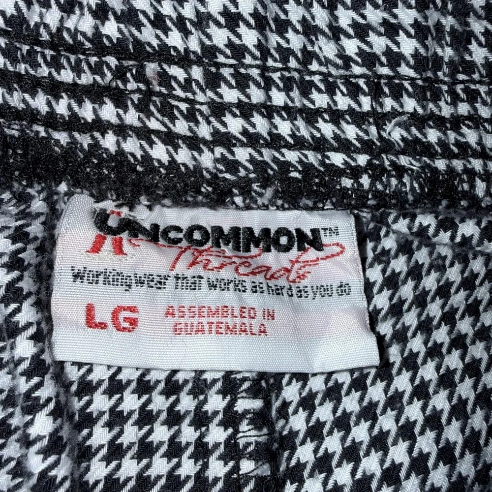 Uncommon Threads Pants Mens Large Black White Houndstooth Chef Elastic Waist